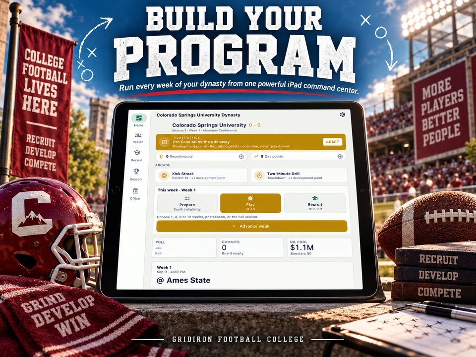 Gridiron Football College promotional artwork.